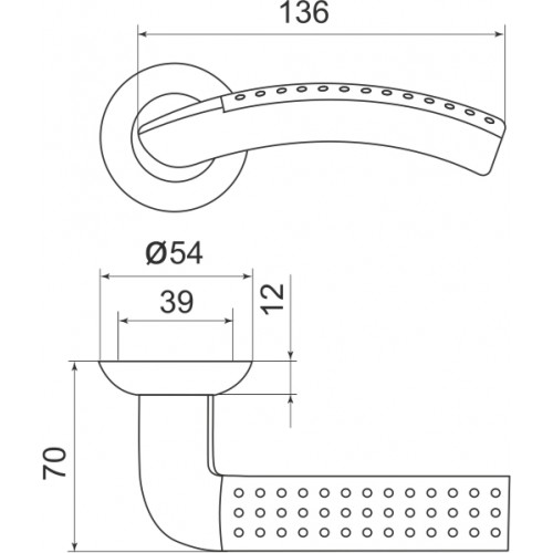 Ручка Armadillo (Армадилло) раздельная R.LD54.Libra26 (Libra LD26) SN/CP-3 матовый никель/хром