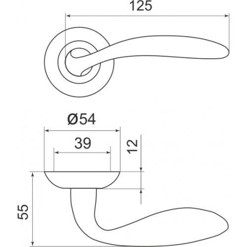 Ручка Armadillo (Армадилло) раздельная R.LD54.Virgo (Virgo LD57) SN/CP-3 матовый никель/хром