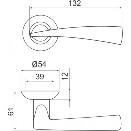 Ручка Armadillo (Армадилло) раздельная R.LD54.Columba (Columba LD80) CP-8 хром