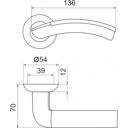 Ручка Armadillo (Армадилло) раздельная R.LD54.Libra26 (Libra LD27) SN/CP-3 матовый никель/хром