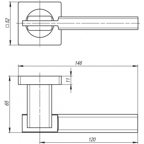 Ручка Armadillo (Армадилло) раздельная K.SQ52.TRINITY (TRINITY SQ005) SN/CP-3 матовый никель/хром