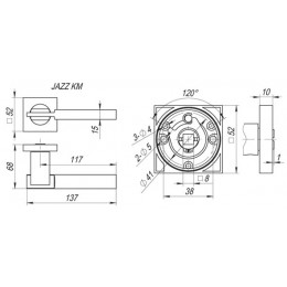 Ручка Fuaro (Фуаро) раздельная K.KM52.JAZZ (JAZZ KM) SN/CP-3 матовый никель/хром