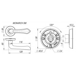 Ручка Fuaro (Фуаро) раздельная R.SM58.MONARCH (MONARCH SM) MAB-6 темная бронза