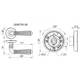 Ручка Fuaro (Фуаро) раздельная R.SM58.DEMETRA (DEMETRA SM) MAB-6 темная бронза