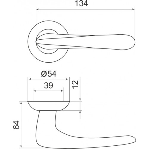 Ручка Armadillo (Армадилло) раздельная R.LD54.Pava (Pava LD42) GP/SG-5 золото/матовое золото TECH (кв. 8х140)