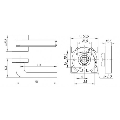 Ручка Fuaro (Фуаро) раздельная K.DM51.NEO (NEO DM) CP/WH-19 хром/белый