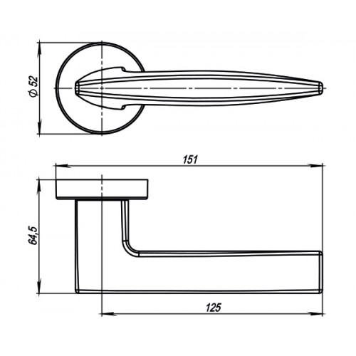 Ручка Armadillo (Армадилло) раздельная R.URB52.SQUID (SQUID URB9) CP-8 хром
