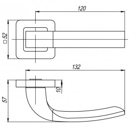 Ручка Punto (Пунто) раздельная K.QR52.ORION (ORION QR) SN/CP-3 матовый никель/хром