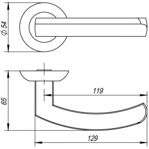 Ручка Fuaro (Фуаро) раздельная R.AR54.ALFA (ALFA AR) 140mm SN/CP-3 матовый никель/хром