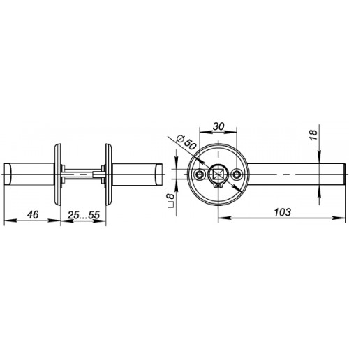 Ручка Fuaro (Фуаро) раздельная R.FIN50.H-0661 (H-0661) СP хром