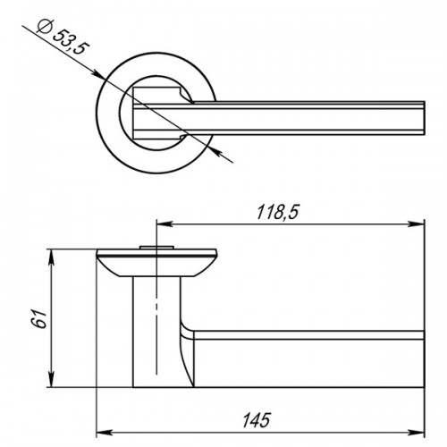 Ручка Punto (Пунто) раздельная R.TL54.BLADE (BLADE TL) WH-19 белый