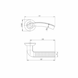 Ручка Punto (Пунто) раздельная R.TL54.LOGICA (LOGICA TL) 130mm SN/CP-3 матовый никель/хром