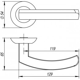 Ручка Fuaro (Фуаро) раздельная R.AR54.ALFA160mm (ALFA AR) CP-8 хром