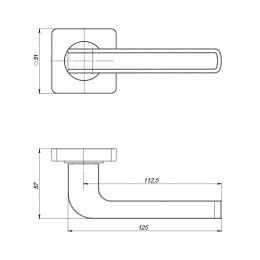 Ручка Punto (Пунто) раздельная K.ZQ51.FUTURA (FUTURA ZQ) SN/WH-19 матовый никель/белый