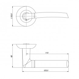Ручка Punto (Пунто) раздельная R.ZR54.COMETA (COMETA ZR) SN/CP-3 матовый никель/хром