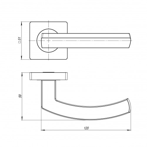 Ручка Ajax (Аякс) раздельная K.JK51.SIGMA (SIGMA JK) CP-8 хром 105мм