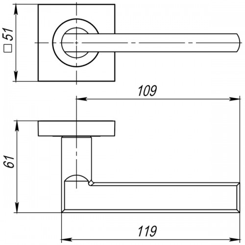 Ручка Ajax (Аякс) раздельная K.JK51.POLO (POLO JK) BL-24 черный