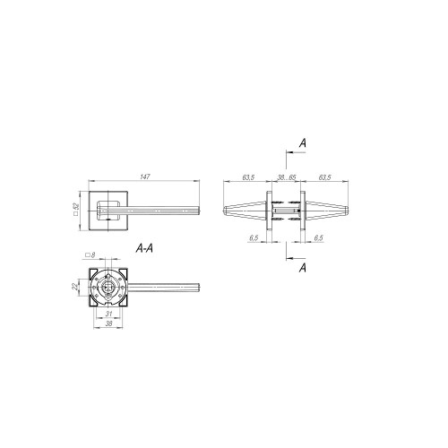 Ручка Fuaro (Фуаро) раздельная K.SL52.PRIME (PRIME SL) BL-24 черный