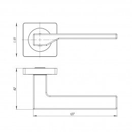 Ручка Ajax (Аякс) раздельная K.JK51.LEVEL (LEVEL JK) SSC-16 сатинированный хром