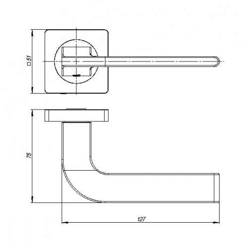 Ручка Ajax (Аякс) раздельная K.JK51.SPLINE (SPLINE JK) BL-24 черный