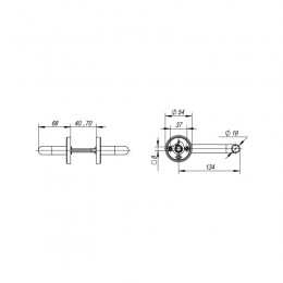 Ручка Fuaro (Фуаро) раздельная R.DSS201-0203/19 (DSS-0203/19) INOX 201 black