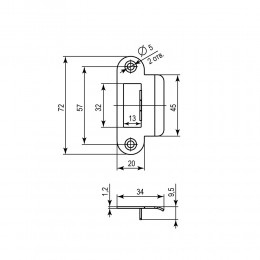 Ответная Punto (Пунто) планка STRP-F72/R20 (SP-F72/R20) SN тех. упаковка