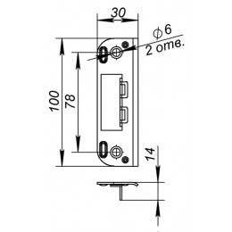Ответная Fuaro (Фуаро) планка 045 ZN (цинк)