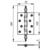 Петля Armadillo (Армадилло) универсальная IN4500UB AВ (500-B4) 100x75x3 бронза Box