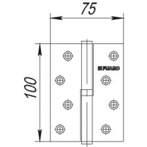 Петля Fuaro (Фуаро) съемная IN4430SL SN левая (413-4 100x75x2,5) мат. никель