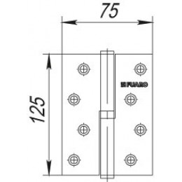 Петля Fuaro (Фуаро) съемная IN5430SL SN левая (413-5 125x75x2,5) мат. никель