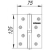 Петля Fuaro (Фуаро) съемная IN5430SR SN правая (413-5 125x75x2,5) мат. никель