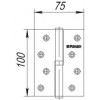 Петля Fuaro (Фуаро) съемная IN4430SR SN правая (413-4 100x75x2,5) мат. никель