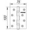 Петля Fuaro (Фуаро) универсальная IN4200U AB (2BB 100x75x2,5) бронза