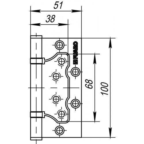 Петля Fuaro (Фуаро) универсальная без врезки IN4500W-BL PB (500-2BB/BL 100x2,5) латунь БЛИСТЕР