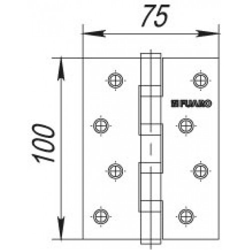 Петля Fuaro (Фуаро) универсальная IN4400U CFB (4BB 100x75x2,5) кофе глянец