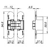 Петля Armadillo (Армадилло) скрытой установки U3D4000 SN (9540UN3D) мат. никель