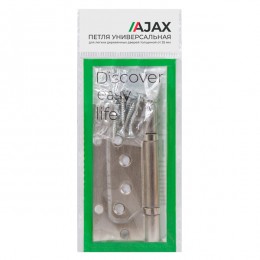 Петля Ajax (Аякс) универсальная без врезки IN4000W SN (100/P-2B 100x2,3) мат.никель