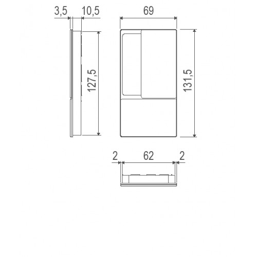 B30002.02.32 AGB (АГБ) Ручка WAVE под WC (мат хром), для раздвижных дверей