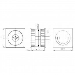 Ручка поворотная Armadillo (Армадилло) для раздвижных дверей SH.QUADRO55.BK8 MWSC-33 итальянский тисненый