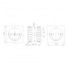 Ручка поворотная Armadillo (Армадилло) для раздвижных дверей SH.QUADRO55.BK8x2 BL-26 черный
