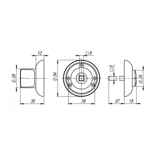 Ручка Armadillo (Армадилло) поворотная BK6.R.LD54 (BK6) SN/CP-3 матовый никель/хром