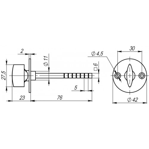 Ручка Armadillo (Армадилло) поворотная SB-30/6-GP-2 (золото)