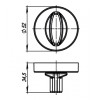 Ручка Armadillo (Армадилло) поворотная BK6.R.URB52 (WC-BOLT BK6/URB) OB-13 античная бронза