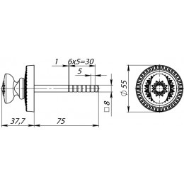 Ручка Armadillo (Армадилло) поворотная BKW8.R.CL55 (BKW8/CL) OB-13 античная бронза