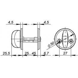 Ручка Fuaro (Фуаро) поворотная BK5x60.R.FIN001 (WC-001-CP) CP хром