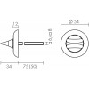 Ручка Fuaro (Фуаро) поворотная BKW8x75.R.HMR54 PLASTIC (HMR8x75) CP хром
