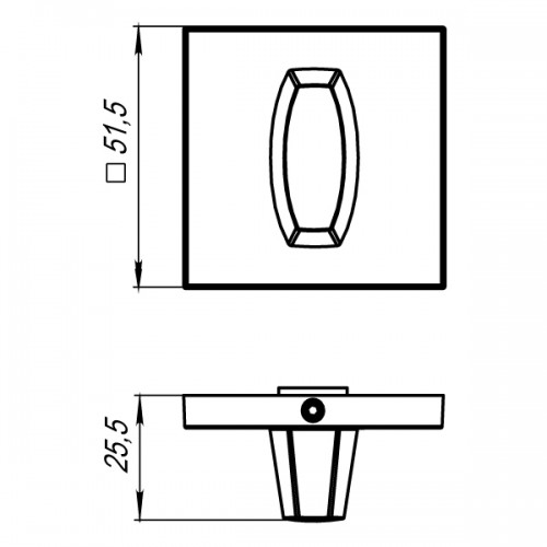 Ручка Armadillo (Армадилло) поворотная BK6.K.USS52 (WC-BOLT BK6 USS) WH-19 белый