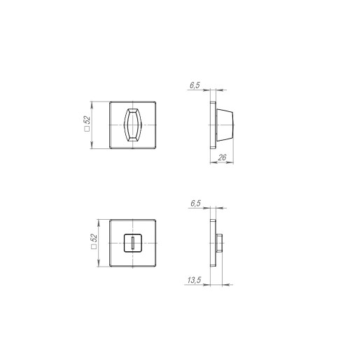 Ручка Fuaro (Фуаро) поворотная BK6.K.SL52 (BK6 SL) GR-23 графит