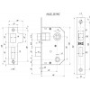 Защелка Kale kilit врезная 251 WC (44 mm) (латунь), прав.