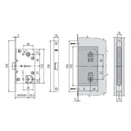 Защелка врезная WC (черный) с отв. пл. B02402.05.93 MEDIANA POLARIS B06102.50.93.567 AGB